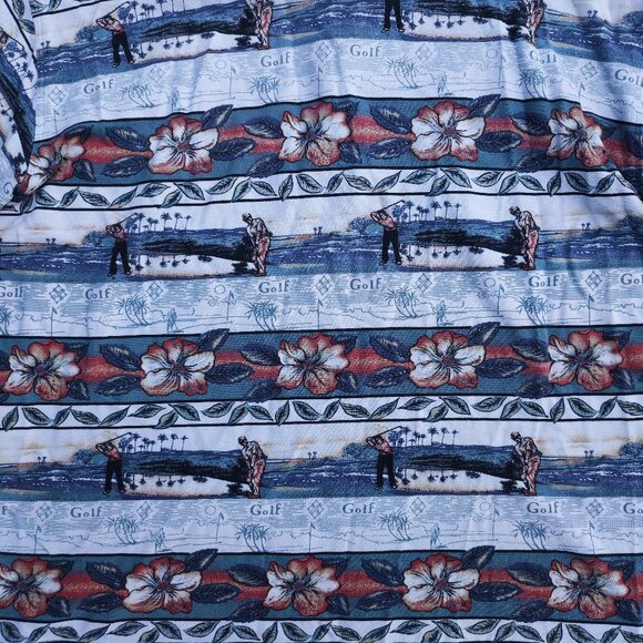 Munsingwear Classic Golf Polo Shirt men'a size L Floral and Golf Theme  Pattern - Picture 6 of 9